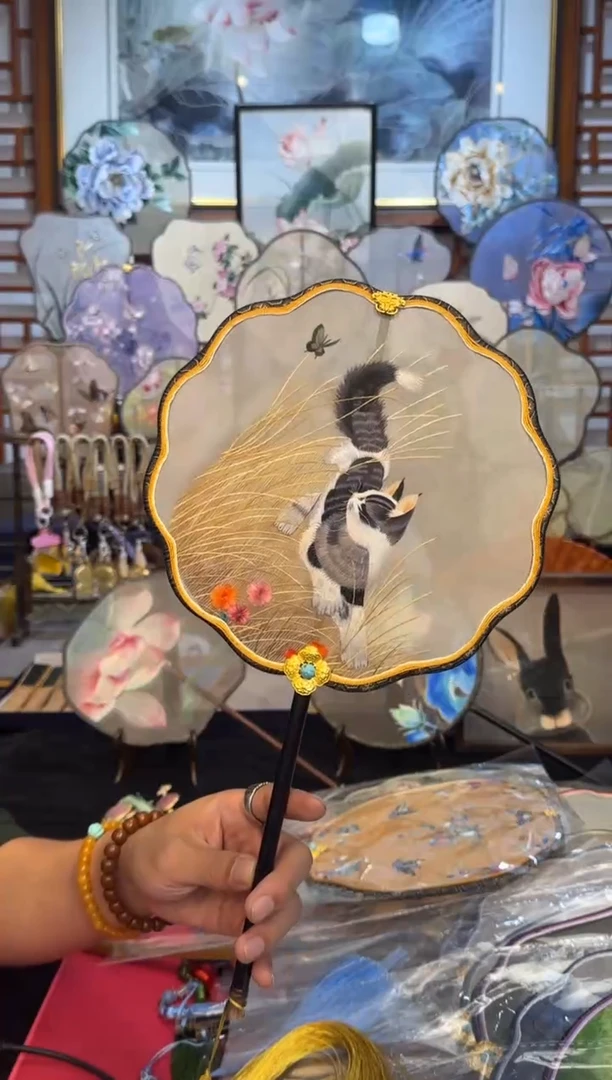 扇子纯手工苏绣团扇