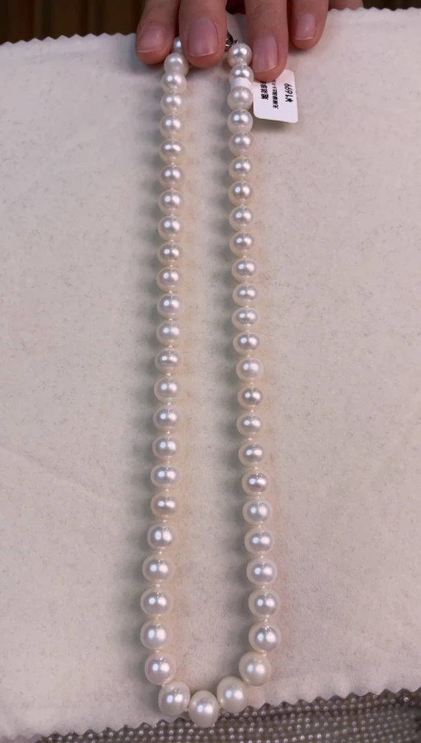 【闪购商品】淡水珍珠颈饰银S925镶嵌淡水无核9-10mm