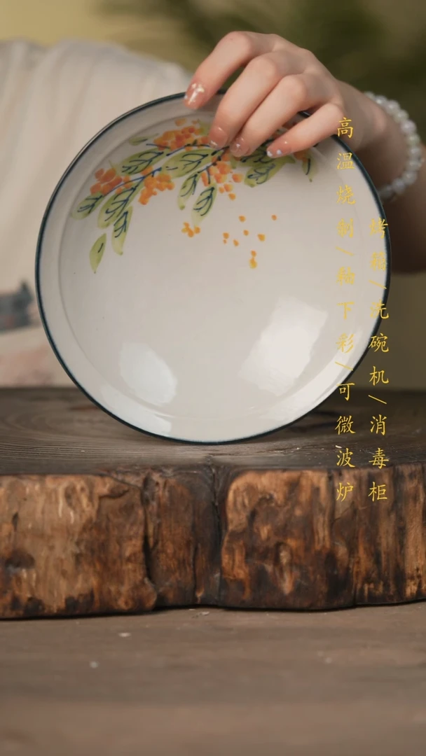 瓷片景德镇高温釉下彩可微波烤箱洗碗机