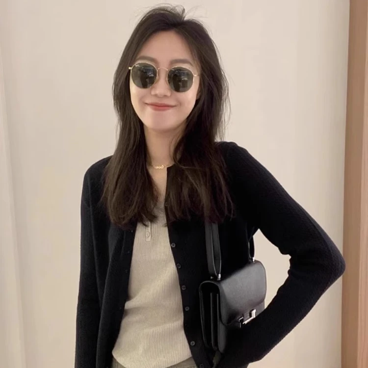 2025新款超好看独特漂亮防晒上衣黑色薄款冰丝针织开衫女夏外搭