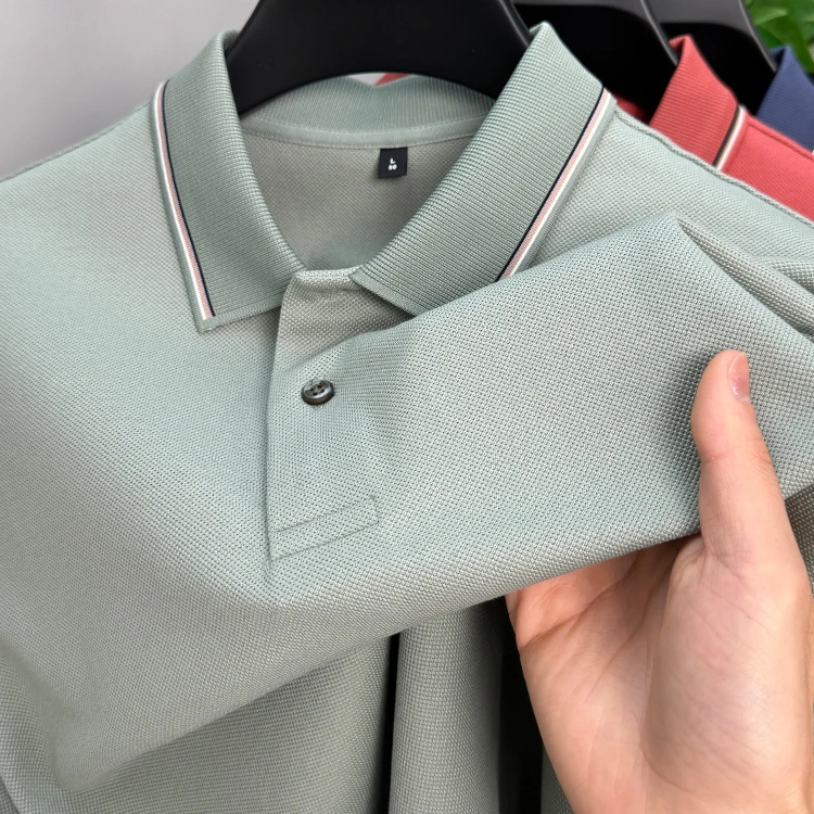 John Bunni100%纯棉短袖T恤男士夏季新款简约百搭透气纯色POLO衫