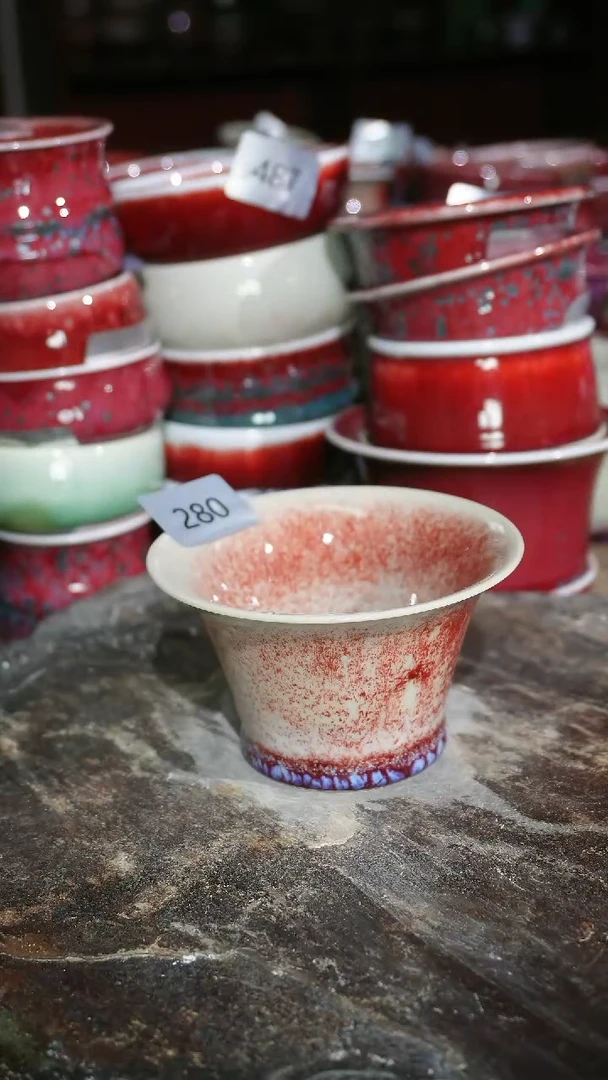 摆件陶精品窑变钧瓷茶器