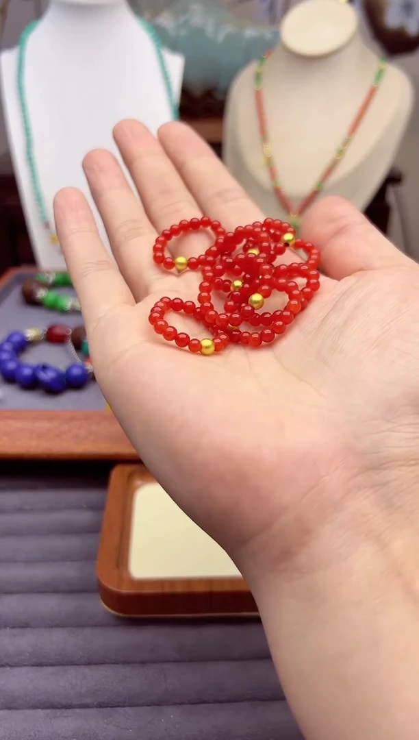 【闪购商品】南红玛瑙耳饰14K金镶嵌j13``````