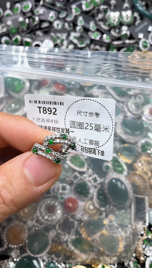 翡翠未镶嵌颈饰T892耳扣