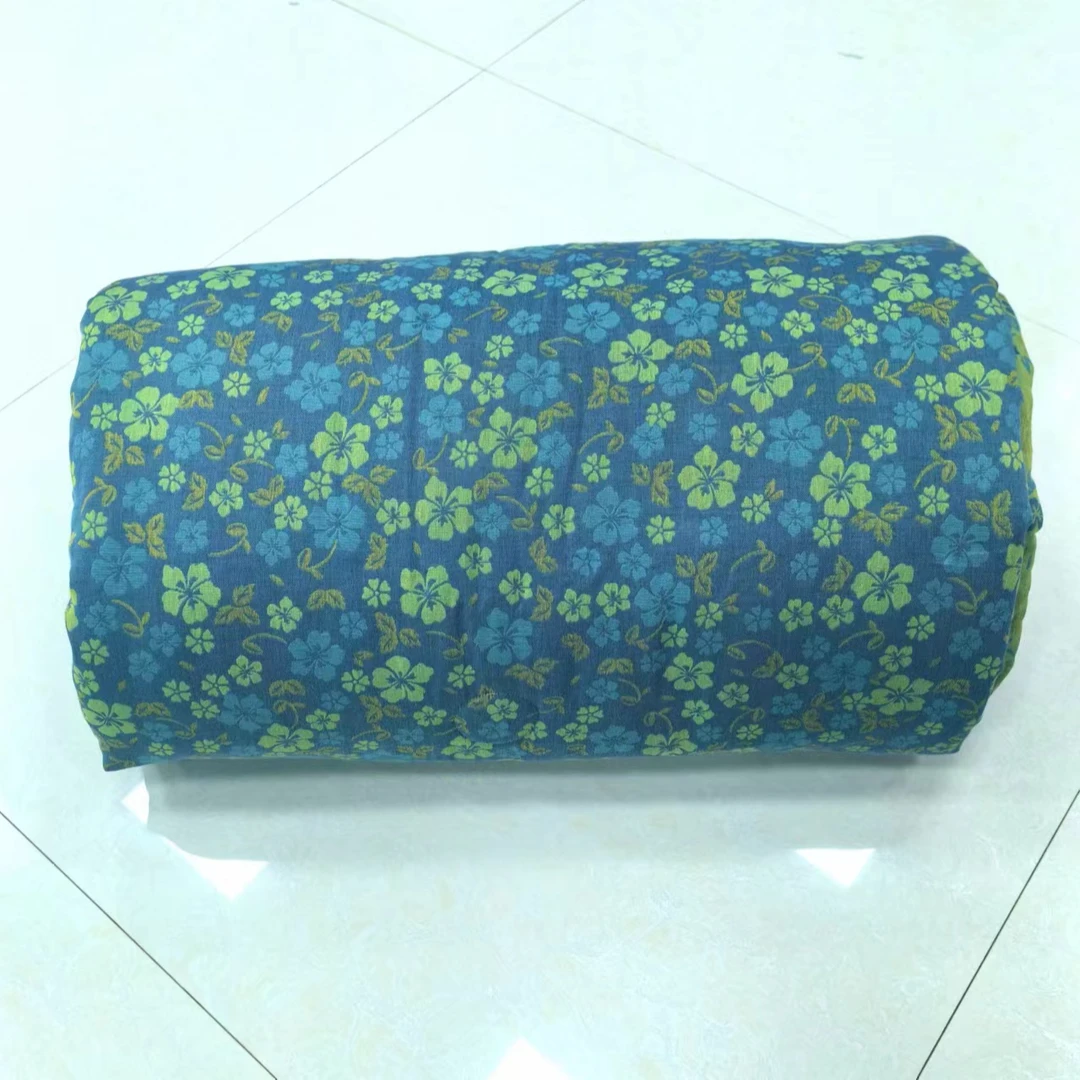 绿色碎花双层纱布小号四季被1.2x1.5