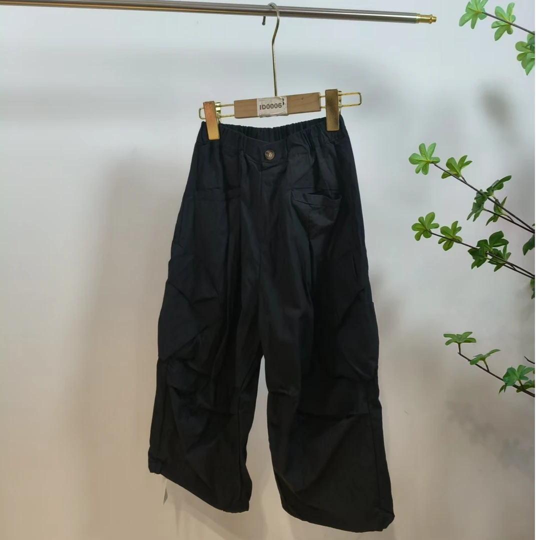 2-289-儿童夏季宽松阔腿大口袋帅气休闲九分裤（62533）