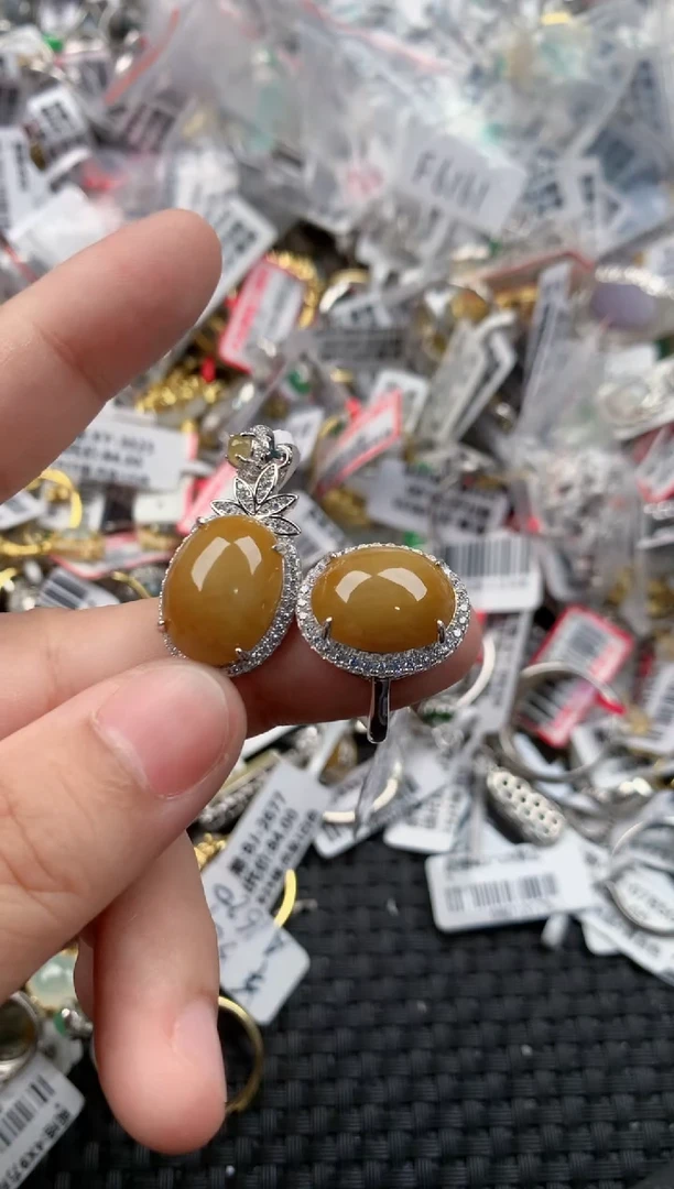 银S925镶嵌戒指翡翠555     7