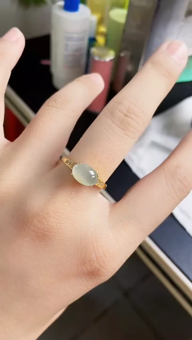 翡翠戒指银S925镶嵌21