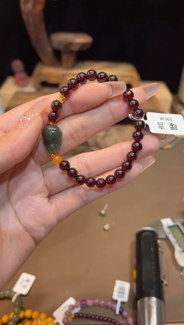 【闪购商品】石榴石手链未镶嵌手饰@@D3038