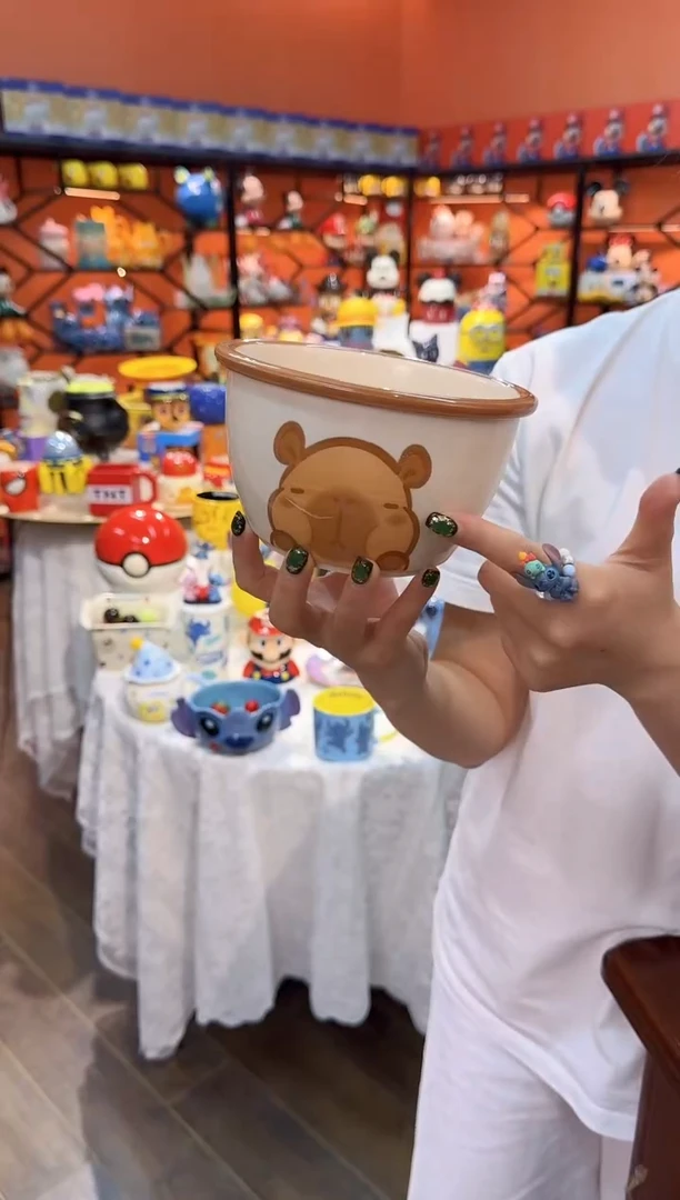 瓷片@@6寸卡皮巴拉陶瓷汤碗（微瑕）