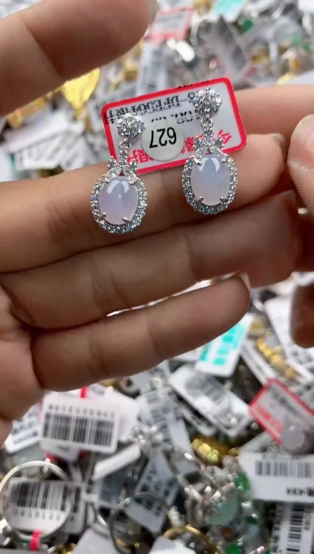 银S925镶嵌戒指翡翠444--1