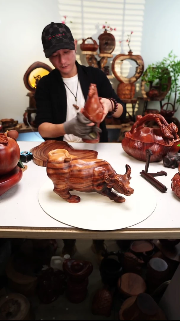 木A63香樟木摆件/牛