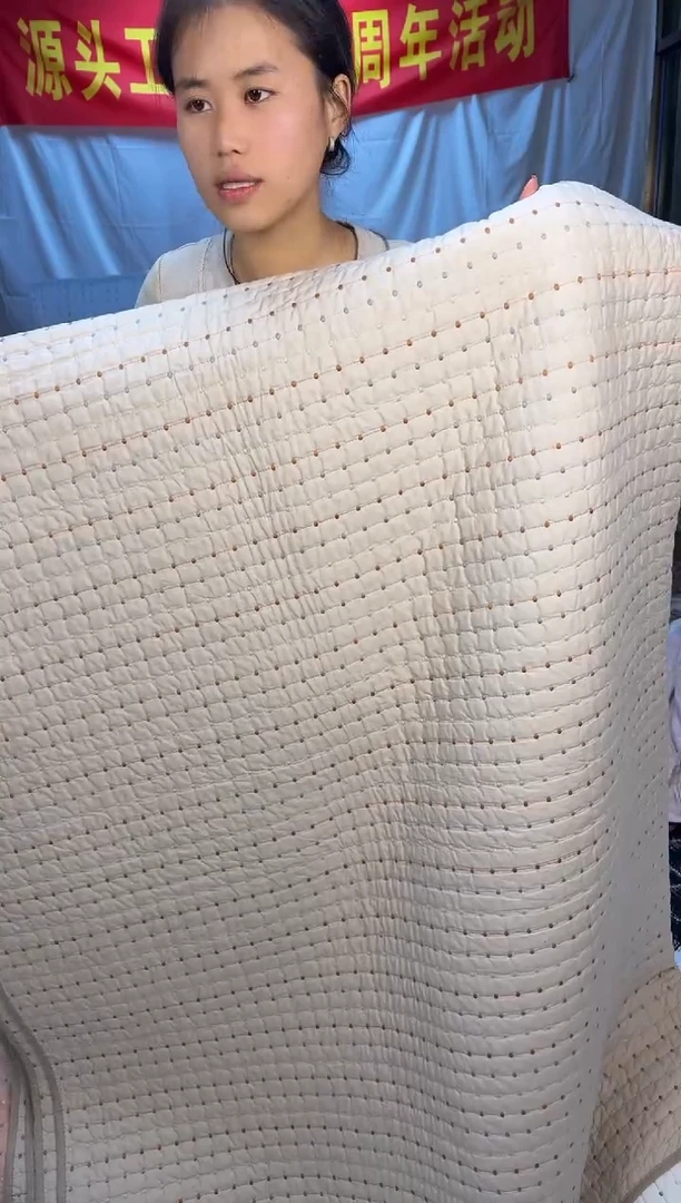 棉纯棉咖色米粒秀230*250单床盖