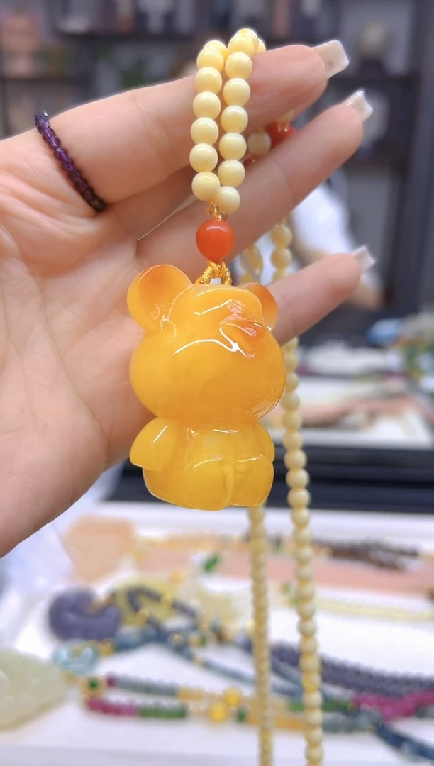 未镶嵌毛衣链蜜蜡DIY款M683