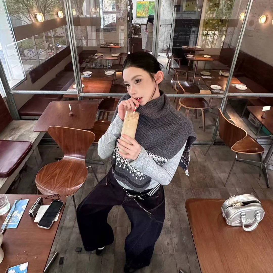 IAMFINE原创设计披肩气质不起球极简风韩版秋冬氛围感搭配高智感