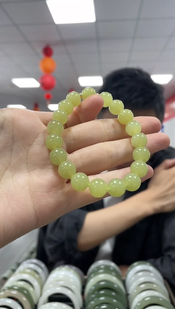 手链未镶嵌和田玉高品黄玉卡10手串一条