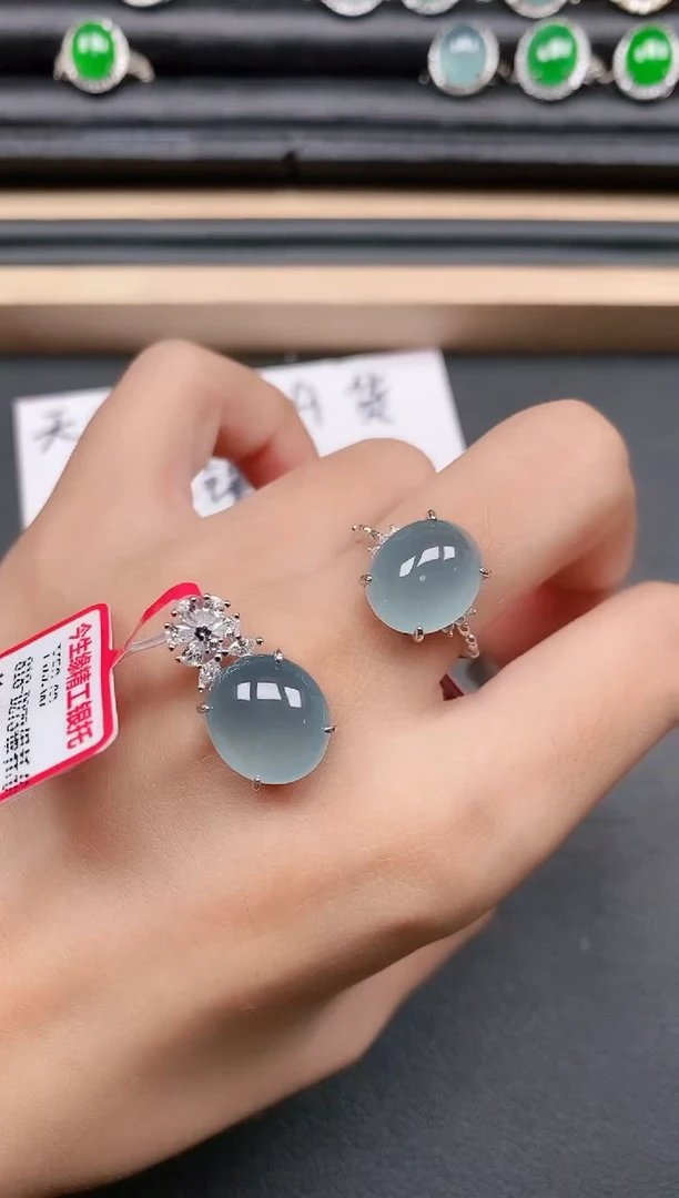 翡翠戒指银S925镶嵌11111