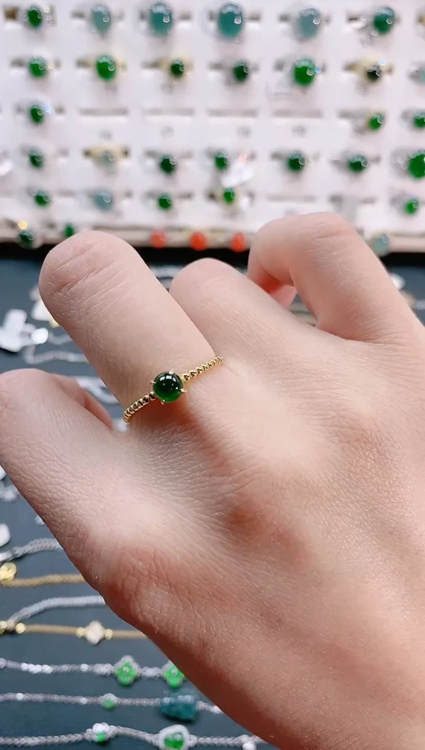 【闪购商品】翡翠戒指银S925镶嵌天然翡翠