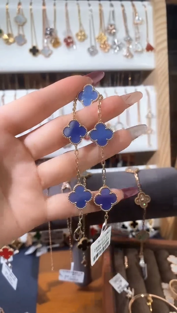 【闪购商品】玛瑙/玉髓手链18K金镶嵌玛瑙K黄蓝五花