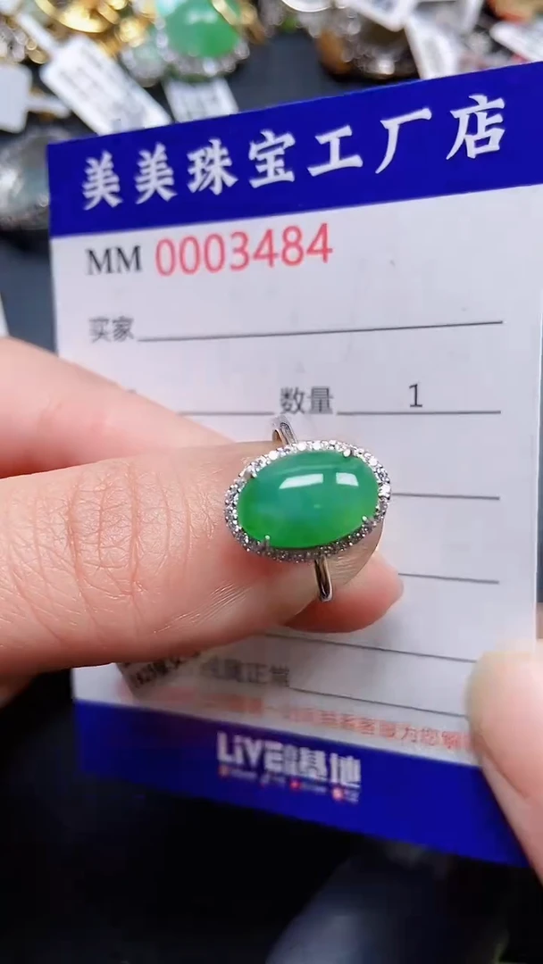 颈饰银S925镶嵌翡翠3484