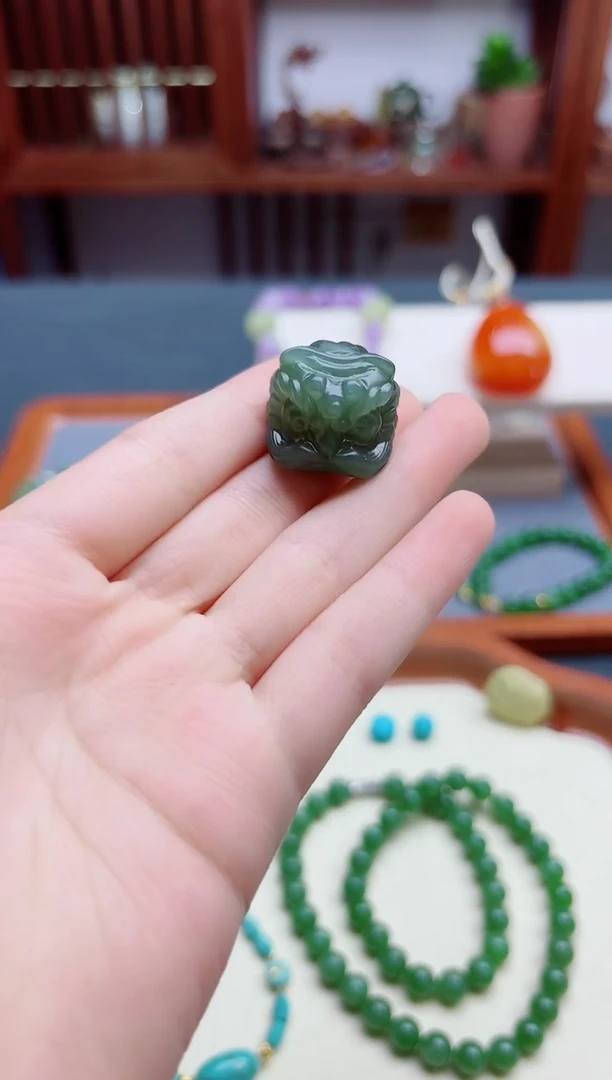 和田玉未镶嵌颈饰和田玉晴水醒狮配饰*1 SY