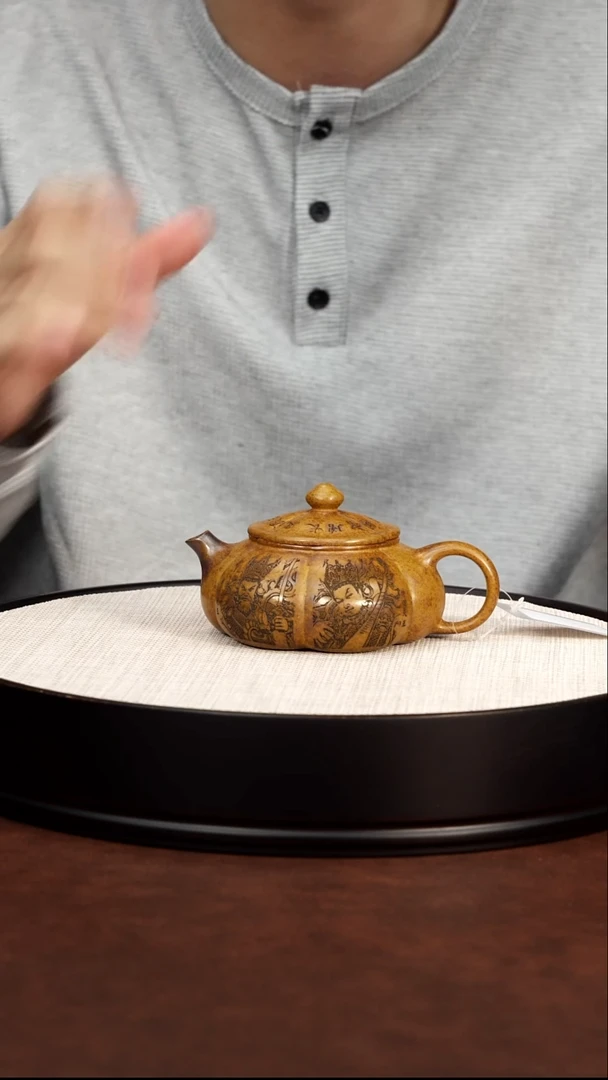 茶壶紫砂宜兴紫砂 筋纹寒江 龙骨金砂 李雨程 180cc