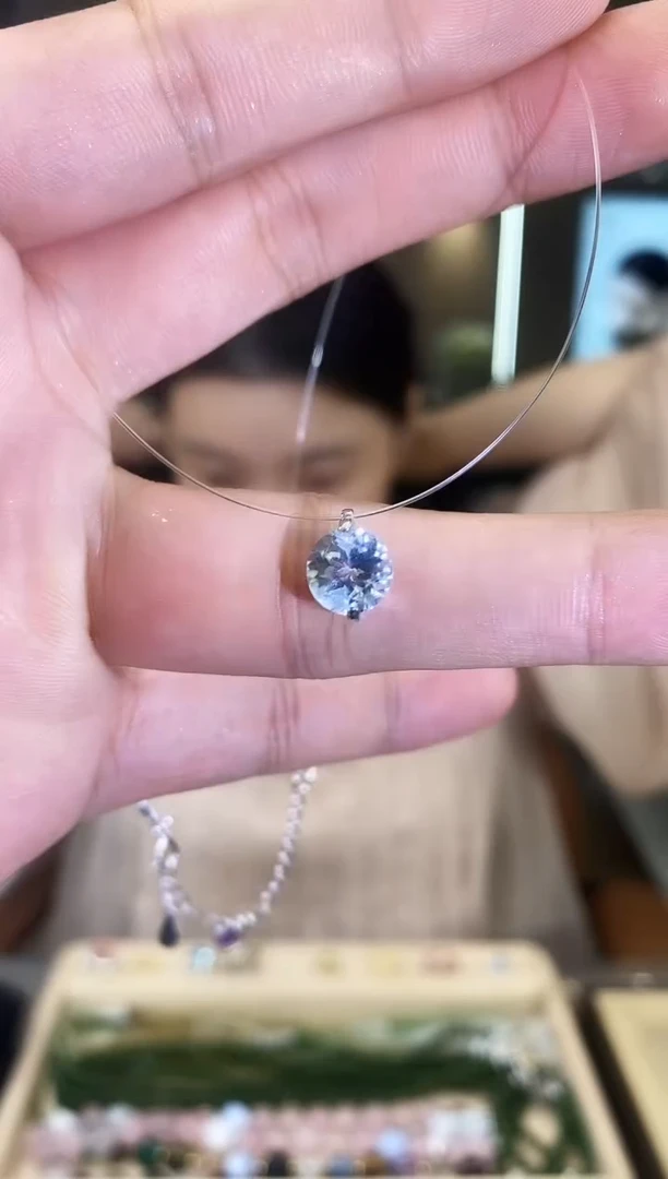 银S925镶嵌项链托帕石17