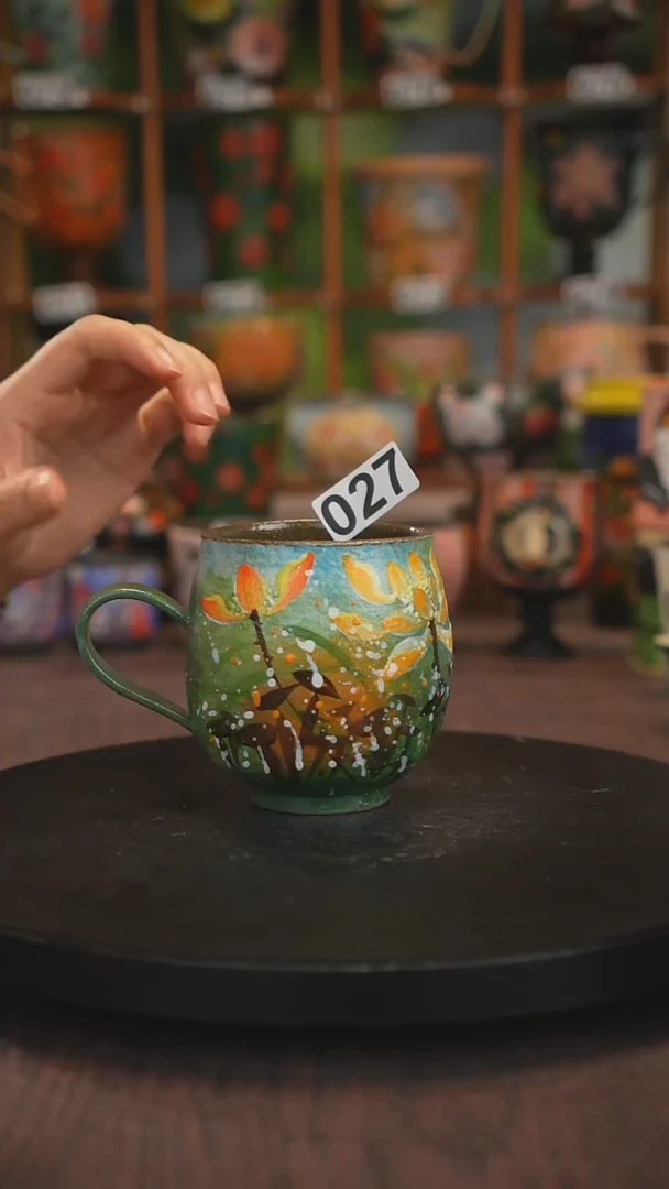 紫砂油画手绘釉下彩027