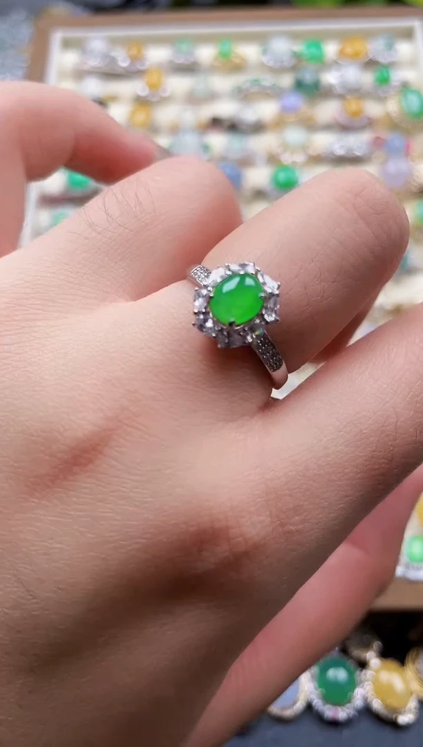 银S925镶嵌戒指翡翠54