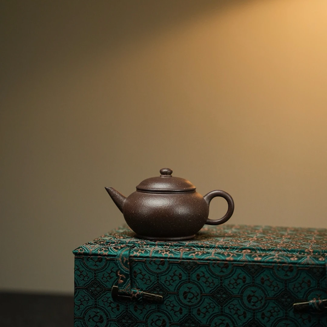 【利贞l小小水平】原矿天青紫泥 约95cc 手工制 紫砂壶 茶具MS