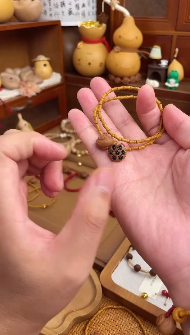 竹节手串一物一拍好运连连双圈加黄跑环