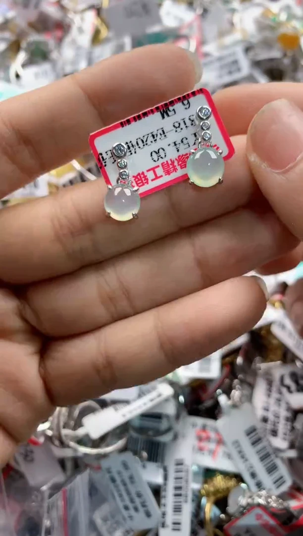 银S925镶嵌戒指翡翠10     10