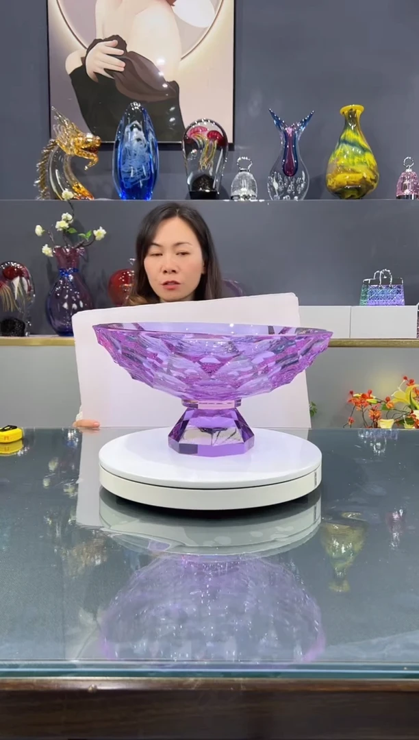 手工艺品琉璃 水晶琉璃果碗1个