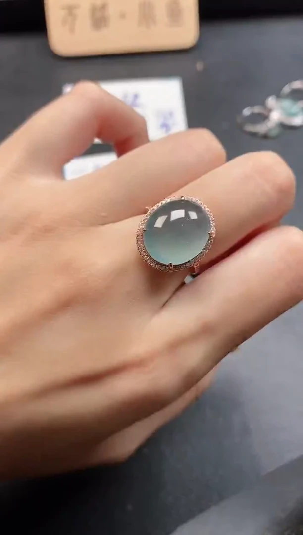 银S925镶嵌戒指翡翠51511