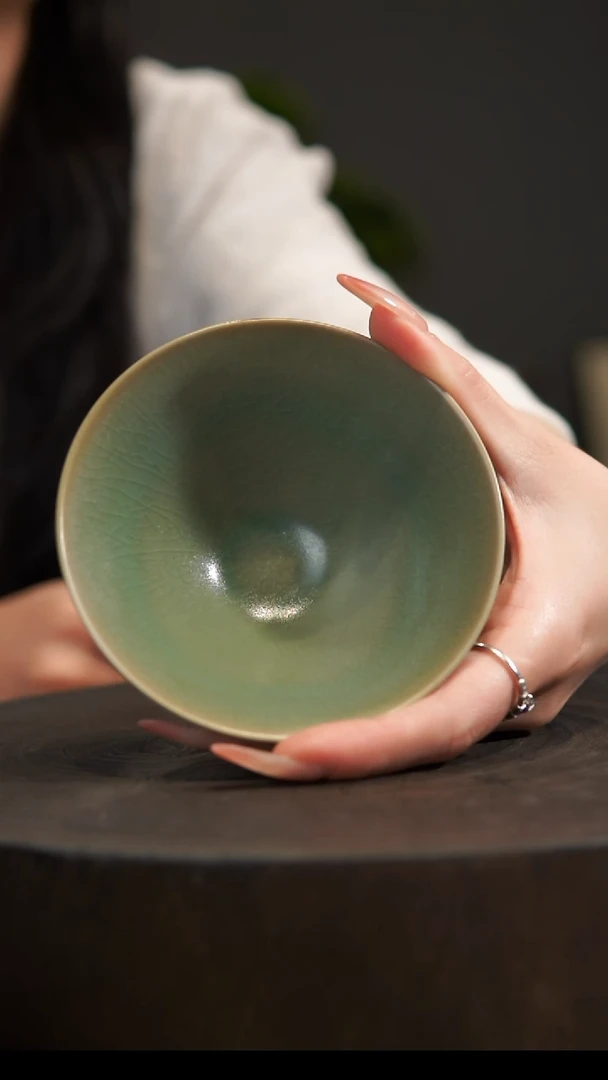杯子潺*斗笠杯 汝州原产地  原矿老釉