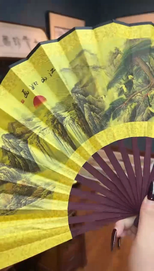 国画九霄甄选国画作品扇子