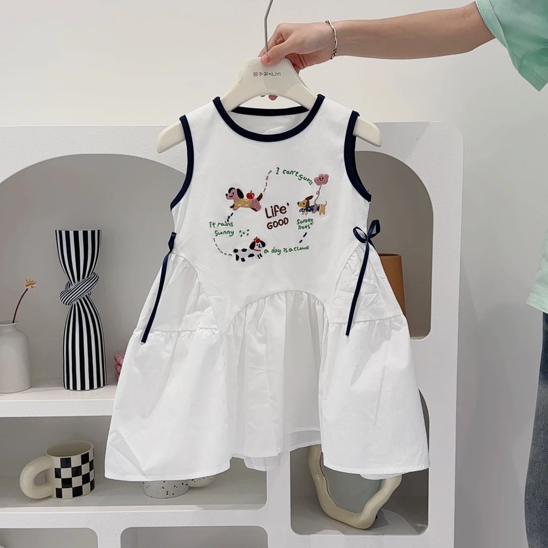 现货圆子家女童夏装连衣裙中小童洋气时髦吊带裙儿童女宝背心裙子