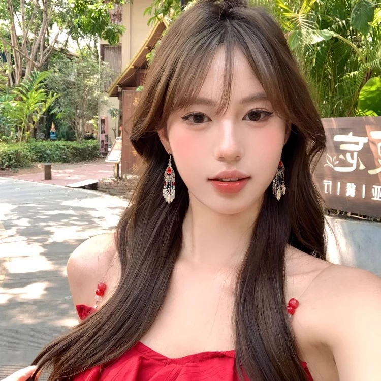 铜合金琉璃耳饰 热情版纳 民族风金属羽毛流苏耳环波西米亚配饰女