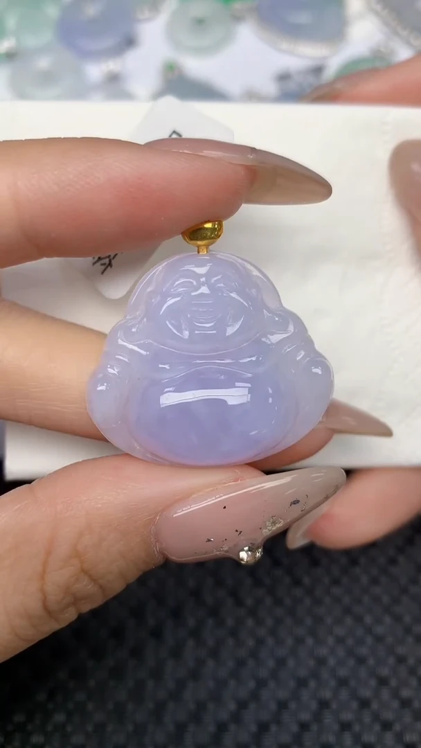 颈饰18K金镶嵌翡翠天然缅甸翡翠a货百元以上9元证书费自理