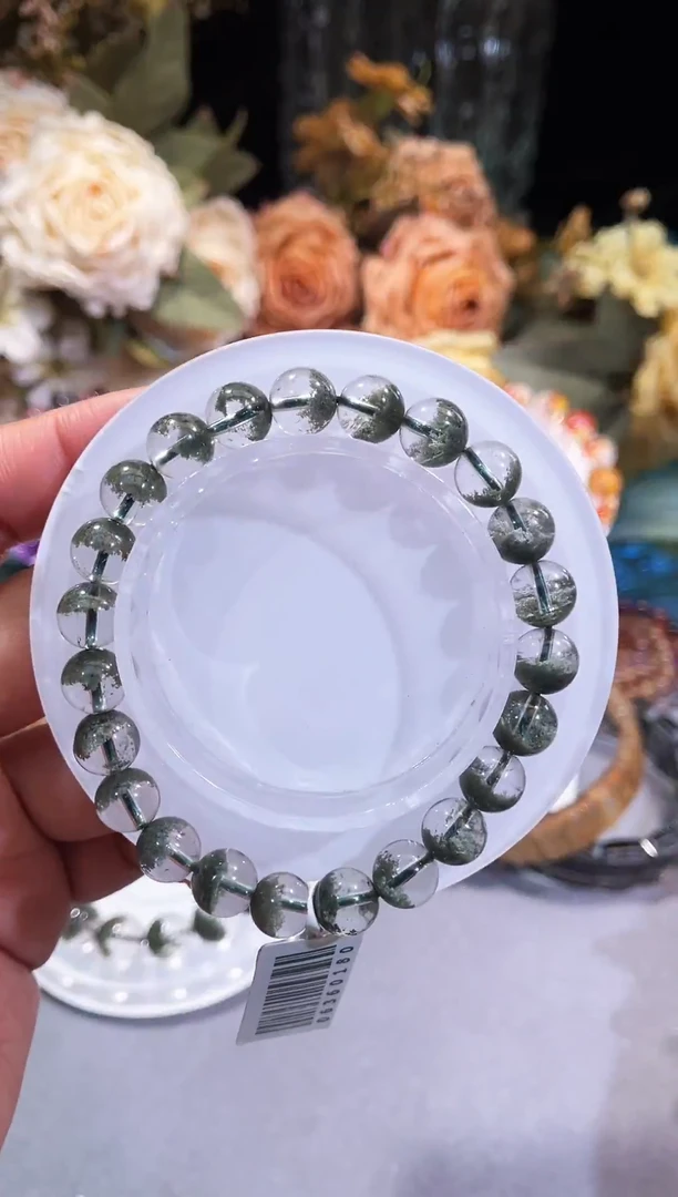 未镶嵌手串水晶聚宝盆绿幽灵9m+