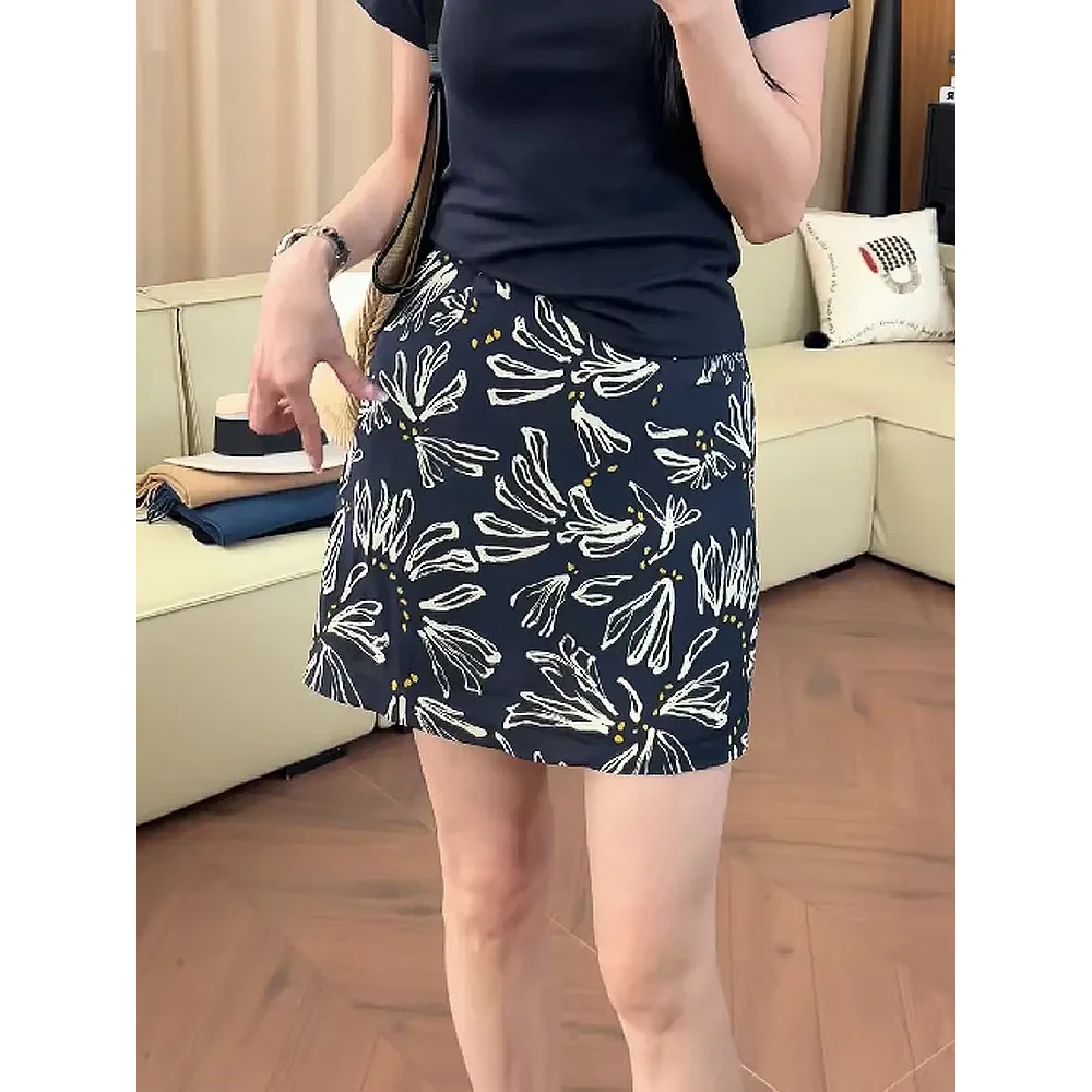水墨之韵洋气A字印花半身裙女款爆款2025新款碎花裙夏季新款半身
