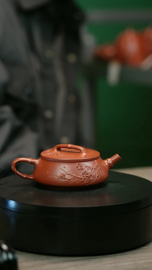 茶壶紫砂红**意H2388陈春芬梅花竹节瓢