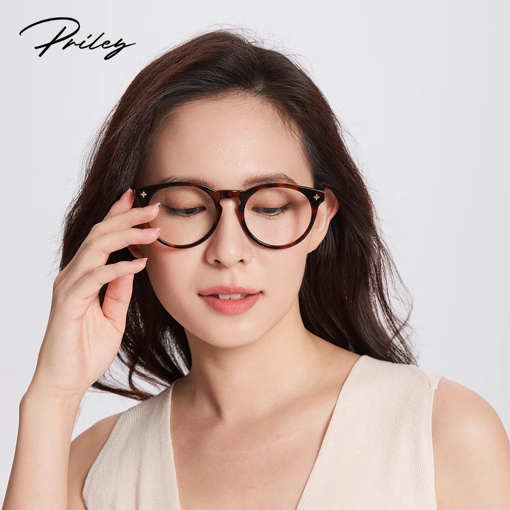 PRILEY韩系超轻板材可配近视ins风圆框极简光学镜架 VIBE