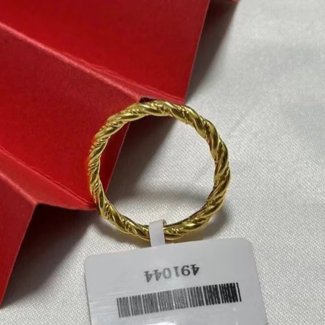 【小鹏黄金】足金999简约个性缠绕麻花配件5D工艺