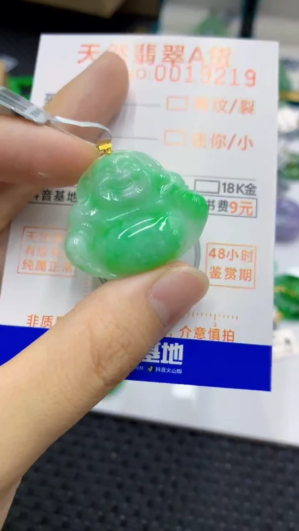 翡翠18K金镶嵌颈饰            8