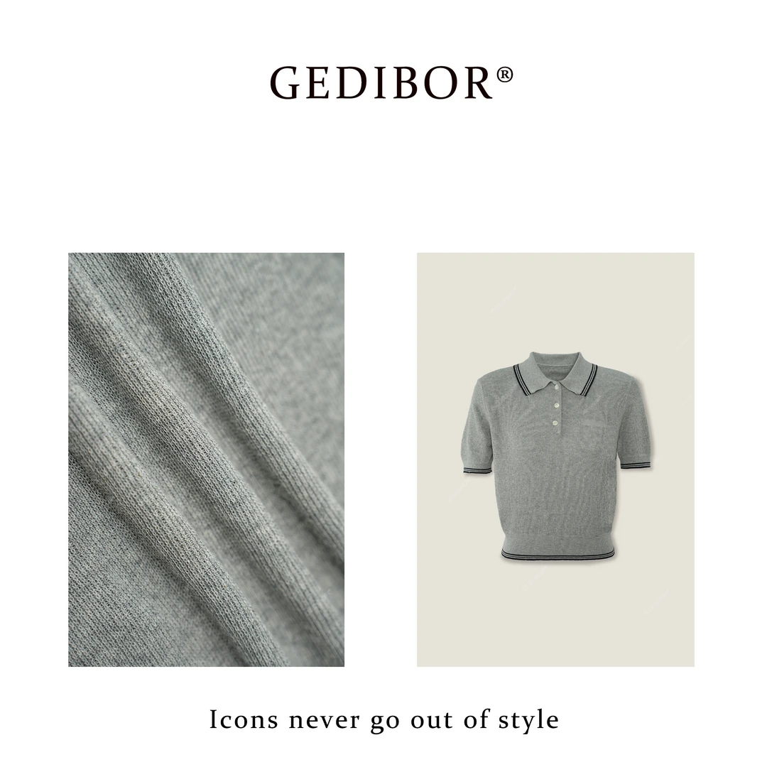 反季清仓！【GEDIBOR】“劳伦斯”翻领POLO拼色夏季短袖针织上衣