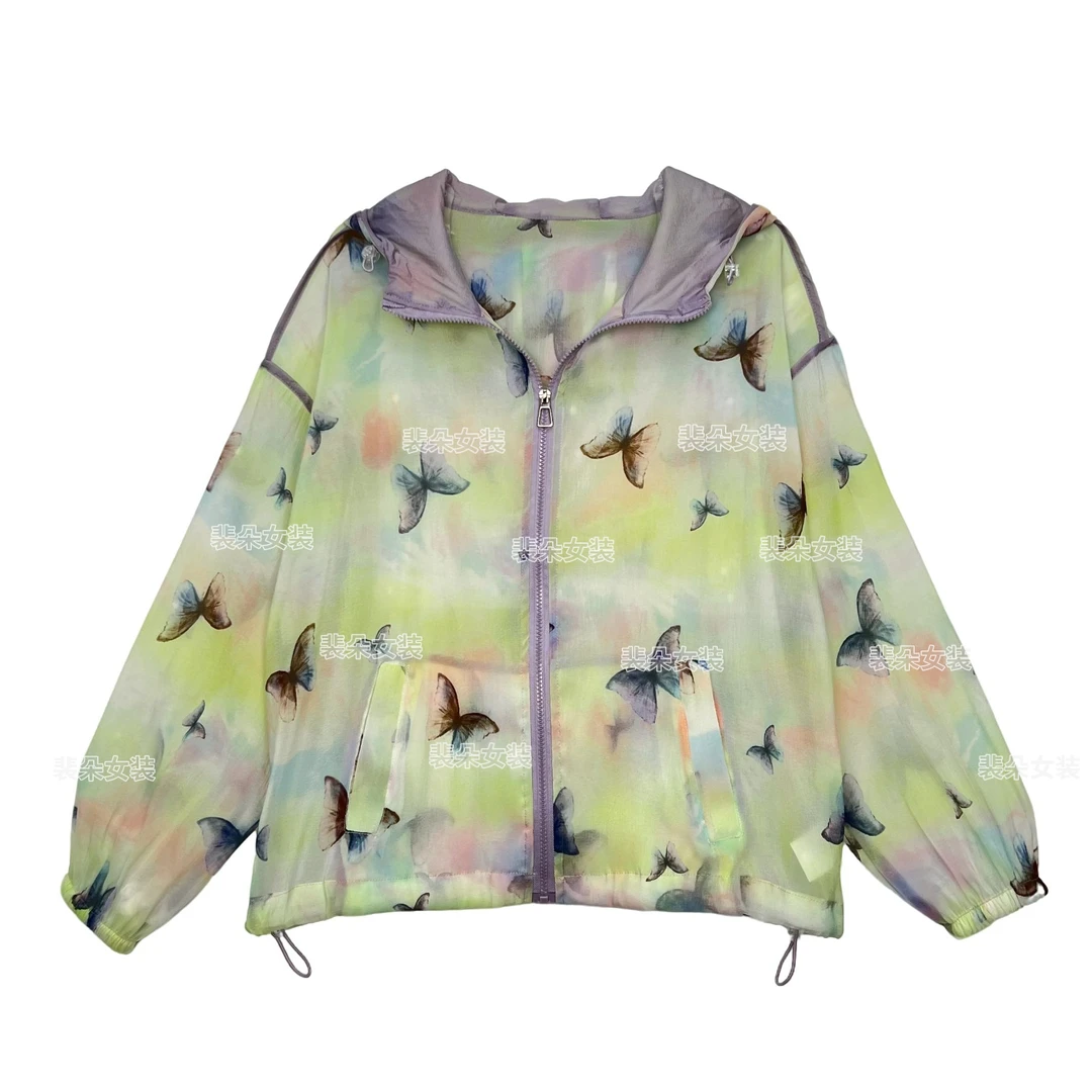 Y835蝶恋花轻奢乔其纱薄款防晒防紫外线UF50+防晒衣