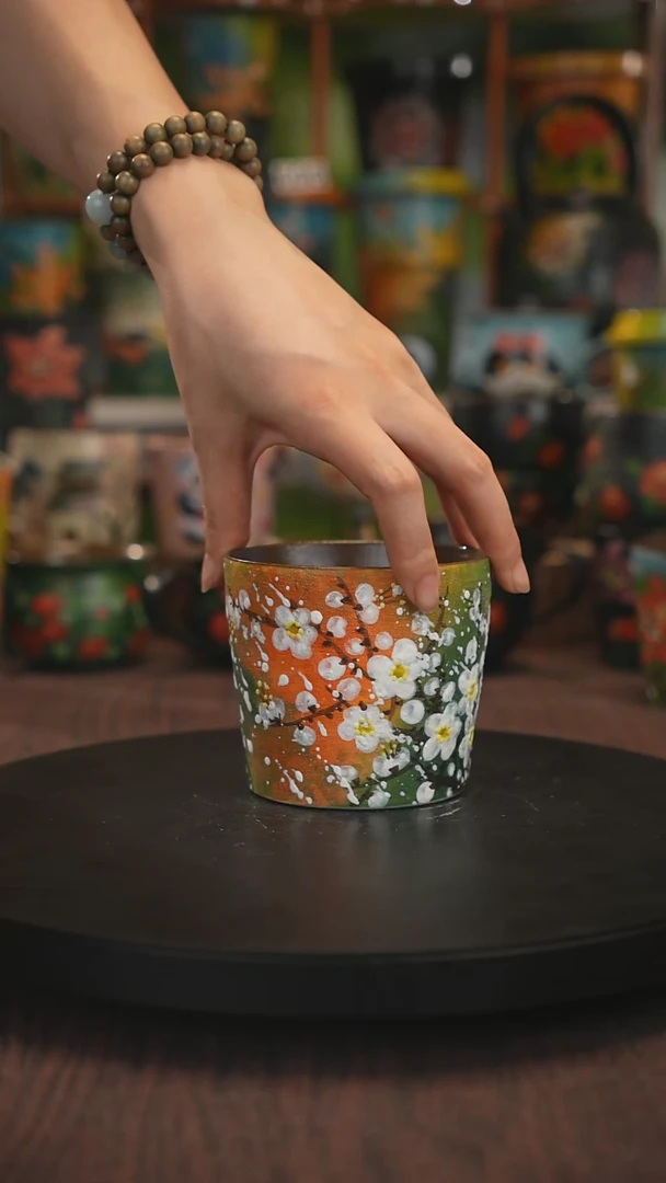 紫砂油画手绘釉下彩