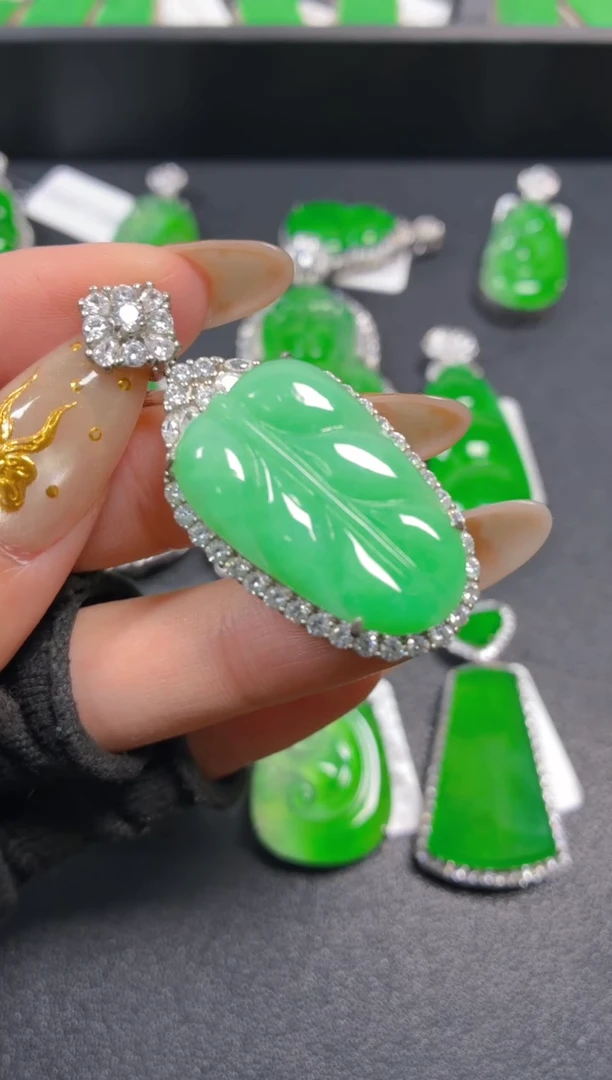 吊坠(不含链)银S925镶嵌翡翠1