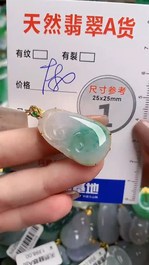 翡翠18K金镶嵌颈饰0498984118
